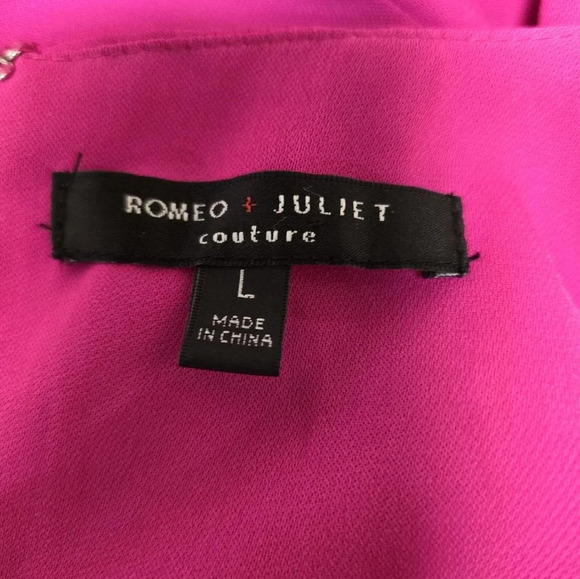 Women’s Romeo + Juliet Couture Fuchsia Hot Pink Romper Sz Large - Picture 12 of 15